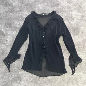 Vintage chicos silk ruffled blouse